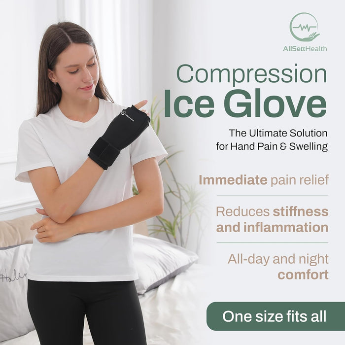 Hand Ice Pack Glove for Thumb & Wrist – Reusable Hot & Cold Therapy