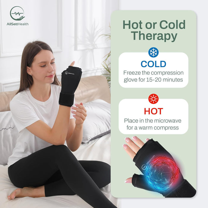 Hand Ice Pack Glove for Thumb & Wrist – Reusable Hot & Cold Therapy