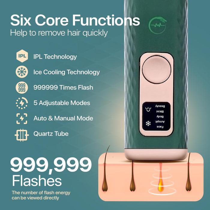 IPL Hair Removal Device with Cooling Technology – For Face & Body