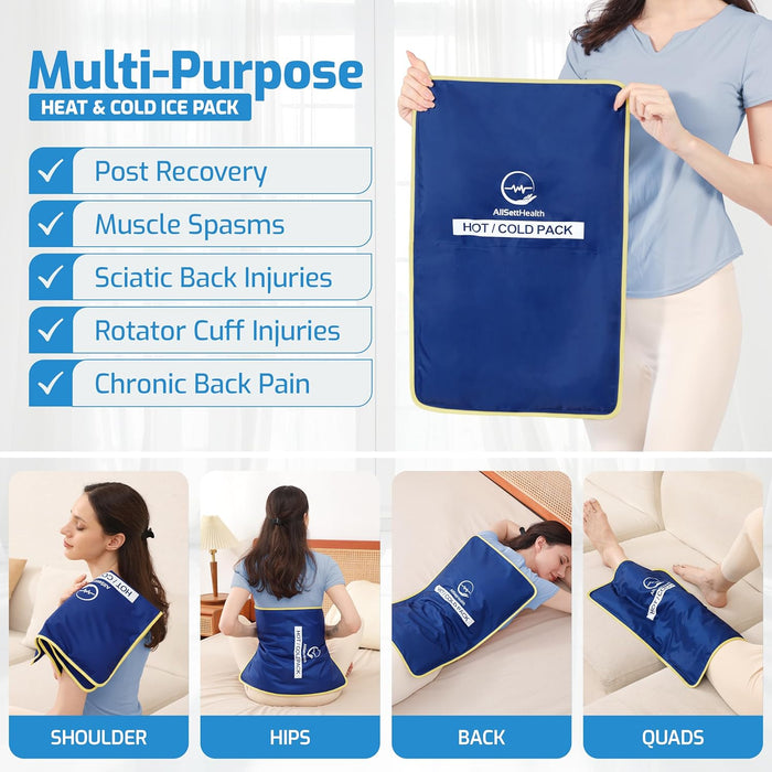 Extra Large Reusable Gel Ice Pack – Hot & Cold Therapy for Back & Injury Relief (23” x 15”)