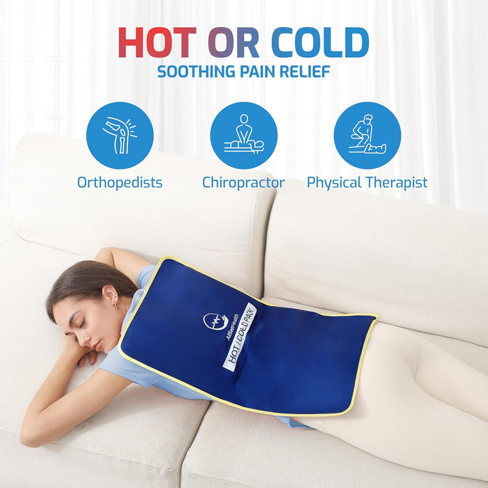 Extra Large Reusable Gel Ice Pack – Hot & Cold Therapy for Back & Injury Relief (23” x 15”)