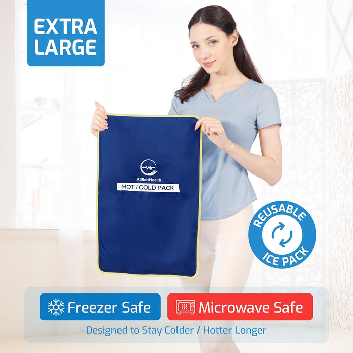 Extra Large Reusable Gel Ice Pack – Hot & Cold Therapy for Back & Injury Relief (23” x 15”)