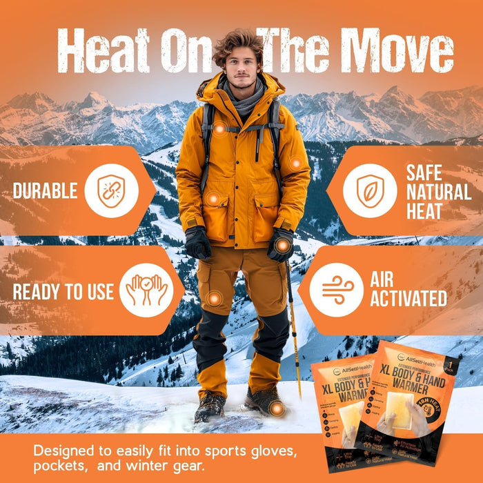 Hand & Body Warmers – 40 Pairs XL Air Activated Heat Packs