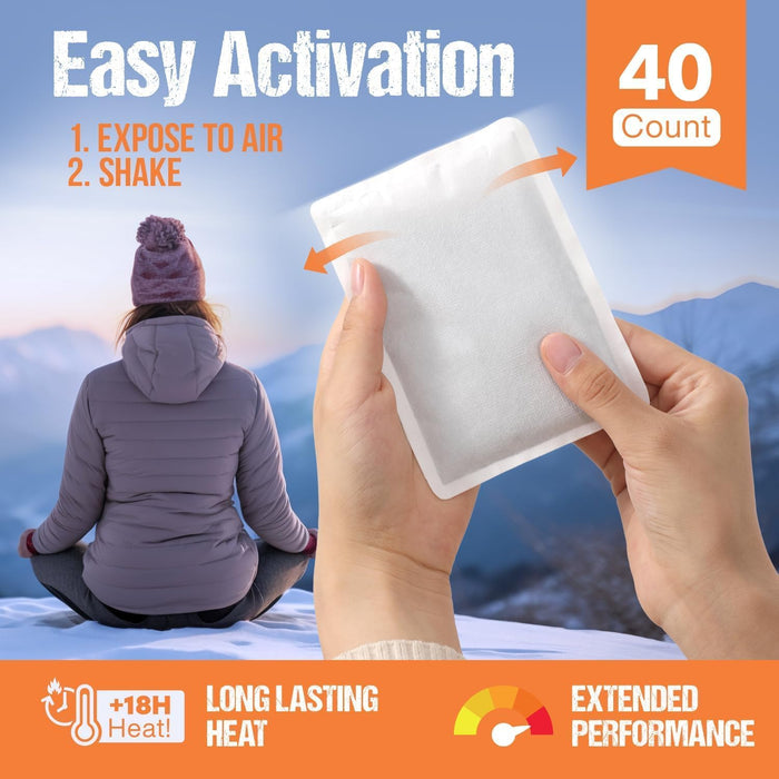 Hand & Body Warmers – 40 Pairs XL Air Activated Heat Packs
