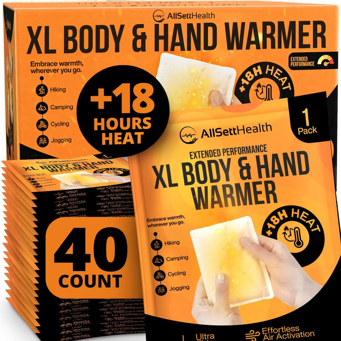 Hand & Body Warmers – 40 Pairs XL Air Activated Heat Packs