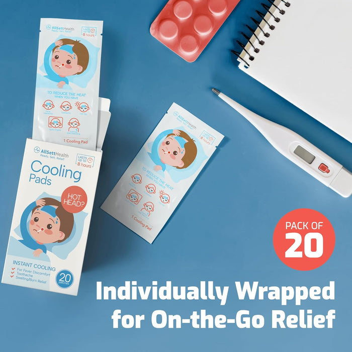 Cooling Patches for Kids – 20 Pack Fever Relief Patches (Blue)