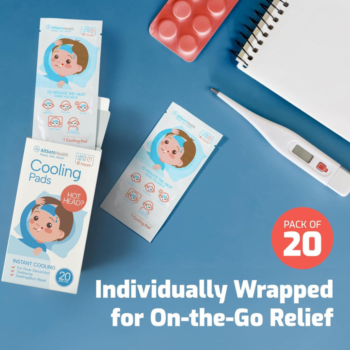 Cooling Patches for Kids – 20 Pack Fever Relief Patches (Fun Design)