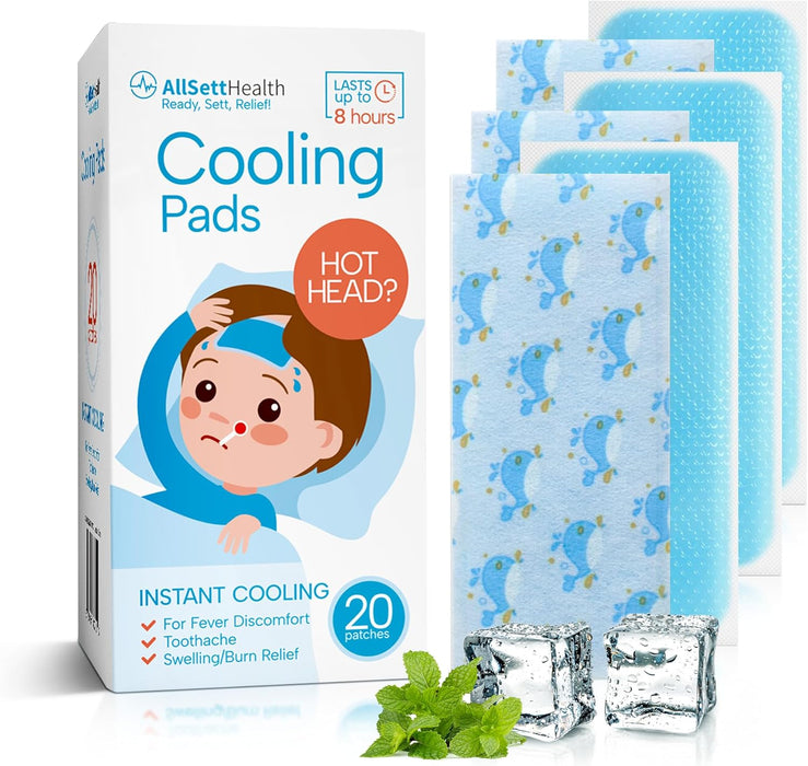 Cooling Patches for Kids – 20 Pack Fever Relief Patches (Fun Design)