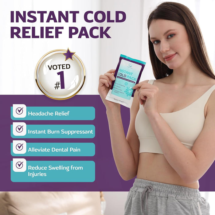 Instant Cold Packs for Injuries – Disposable Ice Compress (50 Pack)