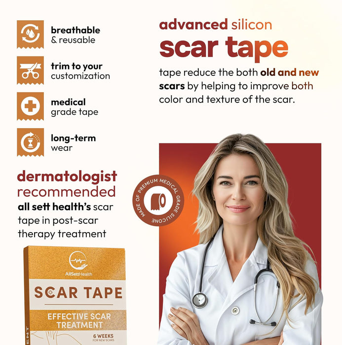 10 Pack Silicone Scar Sheets for Surgery & Stretch Marks