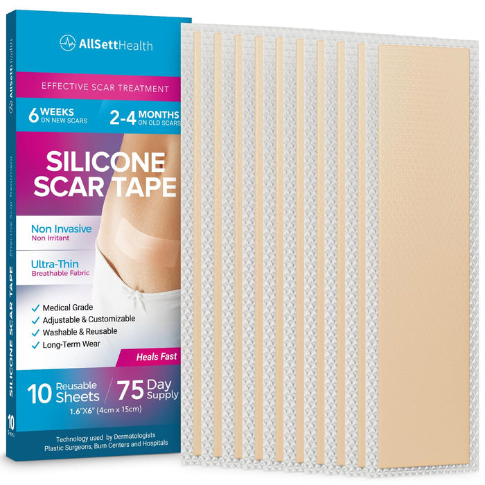 10 Pack Silicone Scar Sheets for Surgery & Stretch Marks