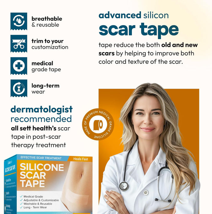 Silicone Scar Tape – Reusable Medical Grade Scar Sheets (60”)