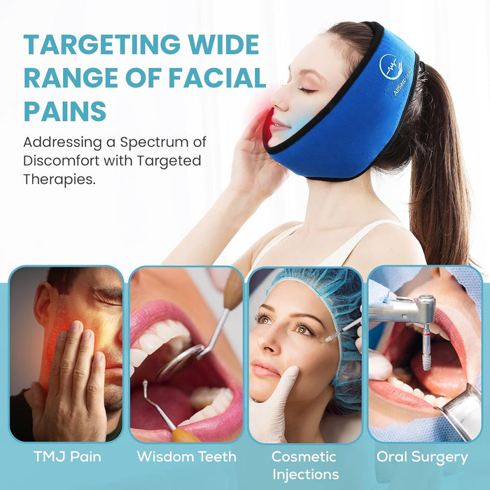 Face Ice Pack Wrap for TMJ & Jaw Relief | Hot & Cold Gel Compress Mask