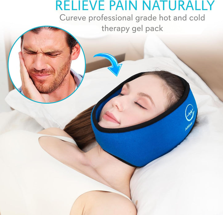 Face Ice Pack Wrap for TMJ & Jaw Relief | Hot & Cold Gel Compress Mask