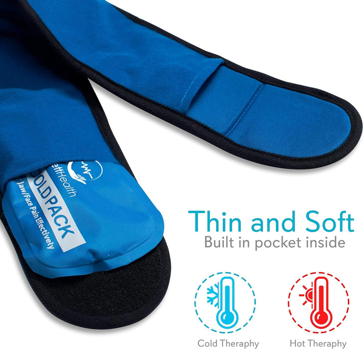 Face Ice Pack Wrap for TMJ & Jaw Relief | Hot & Cold Gel Compress Mask