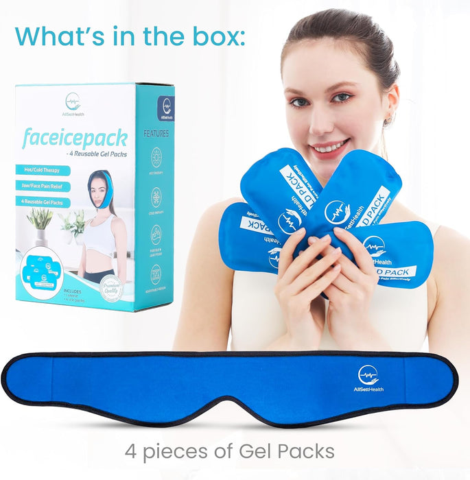 Face Ice Pack Wrap for TMJ & Jaw Relief | Hot & Cold Gel Compress Mask