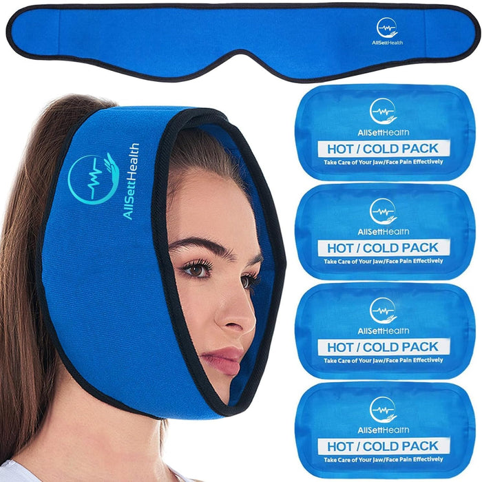 Face Ice Pack Wrap for TMJ & Jaw Relief | Hot & Cold Gel Compress Mask