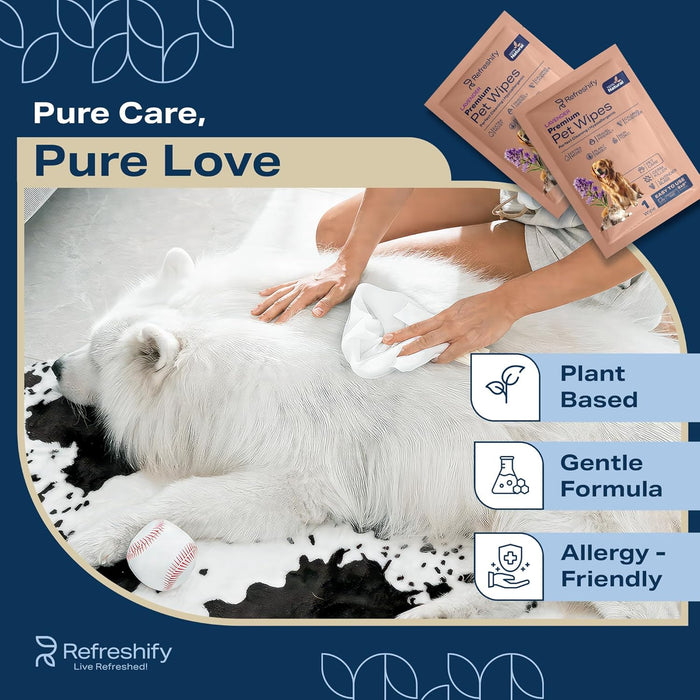 Dog Wipes for Paws & Butt – 400 Lavender Pet Wipes (+ 12 Travel Wipes)