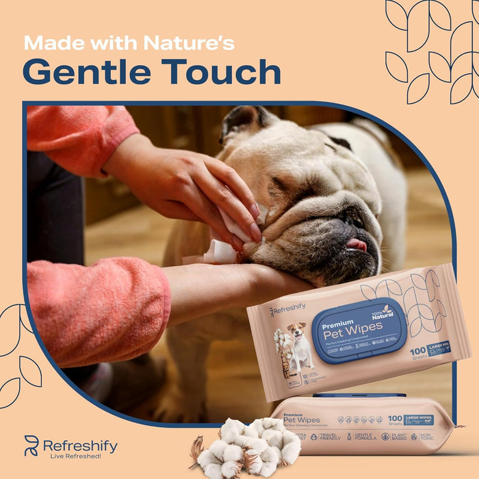 Unscented Pet Wipes for Dogs & Cats – 400 Count + 12 Travel Wipes
