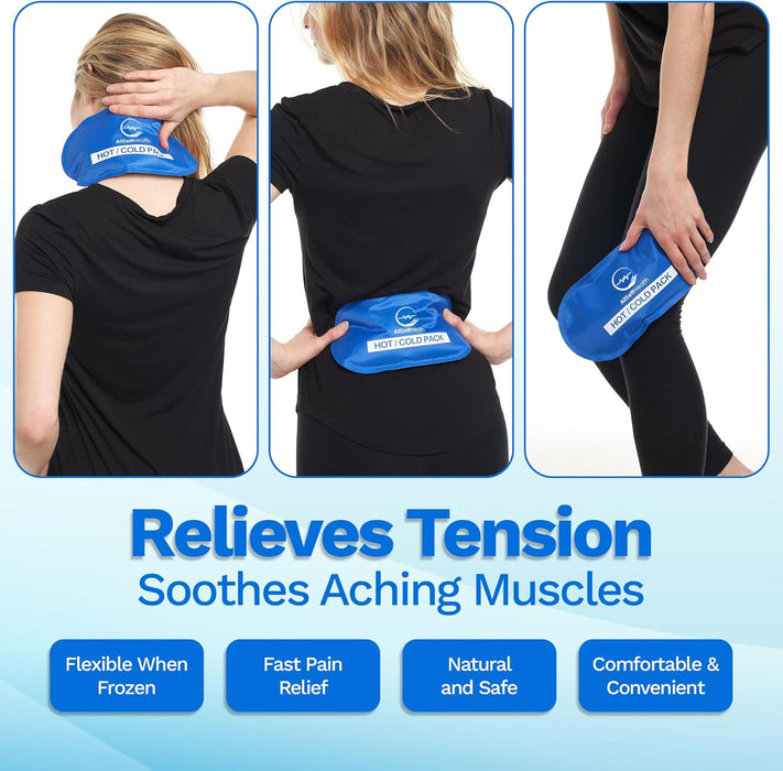 Reusable Hot & Cold Gel Ice Packs – 4 Pack Pain Relief (Blue)