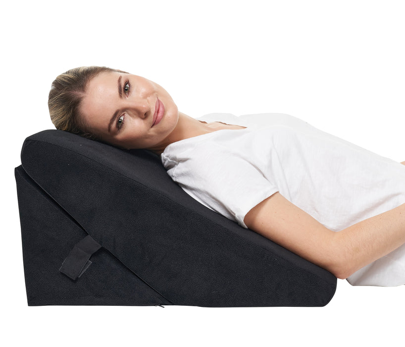 Adjustable Bed Wedge Pillow – Folding Memory Foam Back & Leg Support