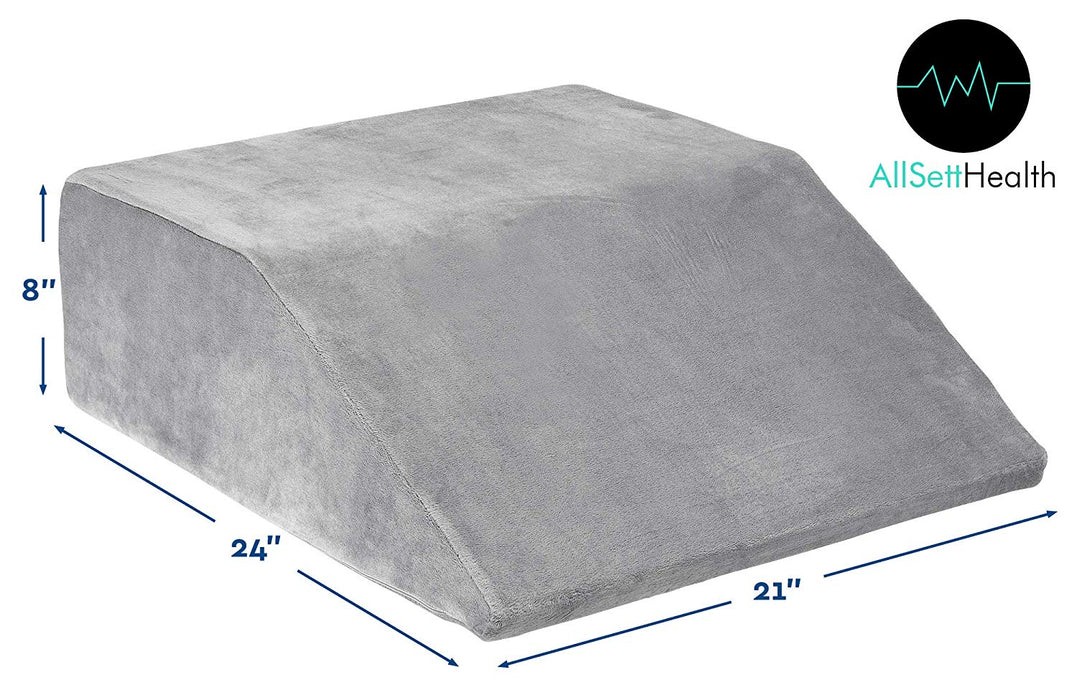 Leg Elevation Pillow Memory Foam Wedge for Circulation & Pain Relief (Grey)
