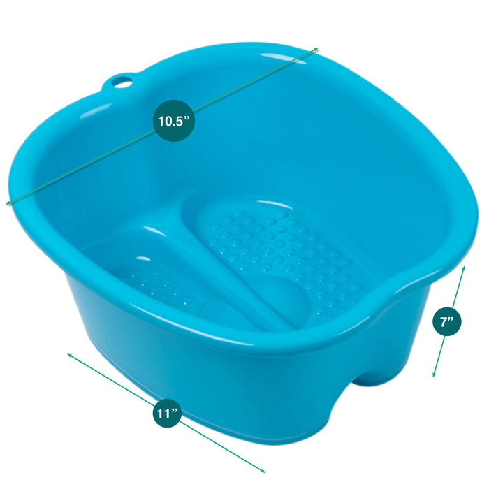 Foot Soaking Bath Basin – Extra Large Pedicure & Massage Tub (Blue)
