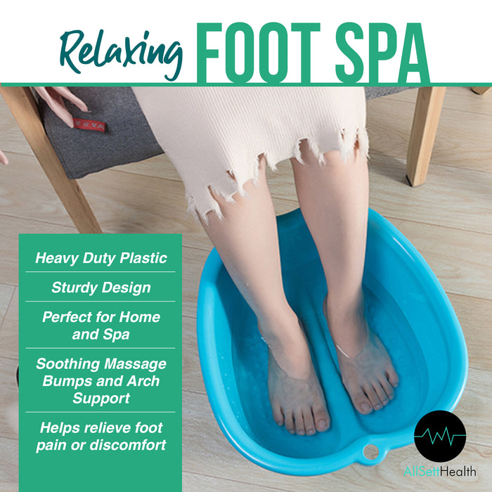Foot Soaking Bath Basin – Extra Large Pedicure & Massage Tub (Blue)