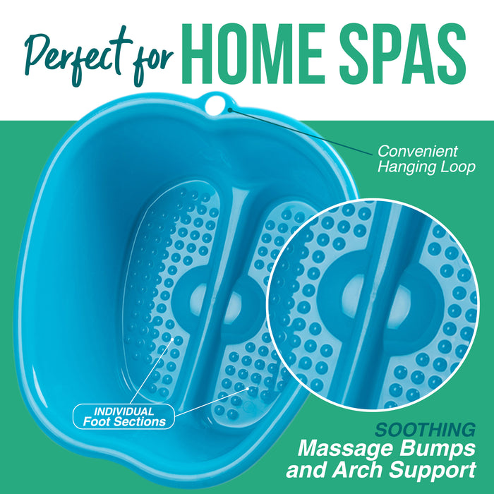 Foot Soaking Bath Basin – Extra Large Pedicure & Massage Tub (Blue)