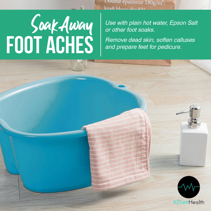 Foot Soaking Bath Basin – Extra Large Pedicure & Massage Tub (Blue)